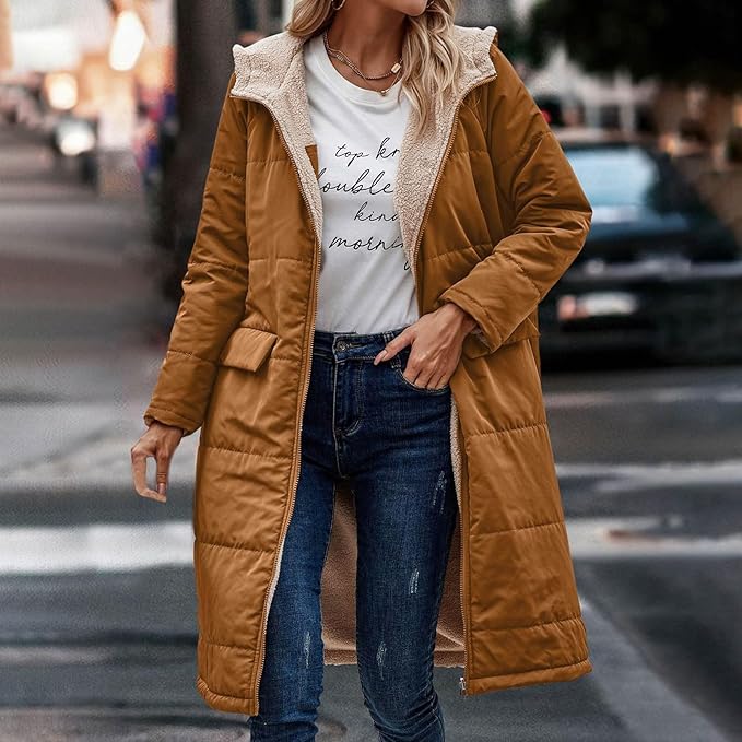 Krohn-e | Jack für Damen - halblanges Jacke mit Kapuze