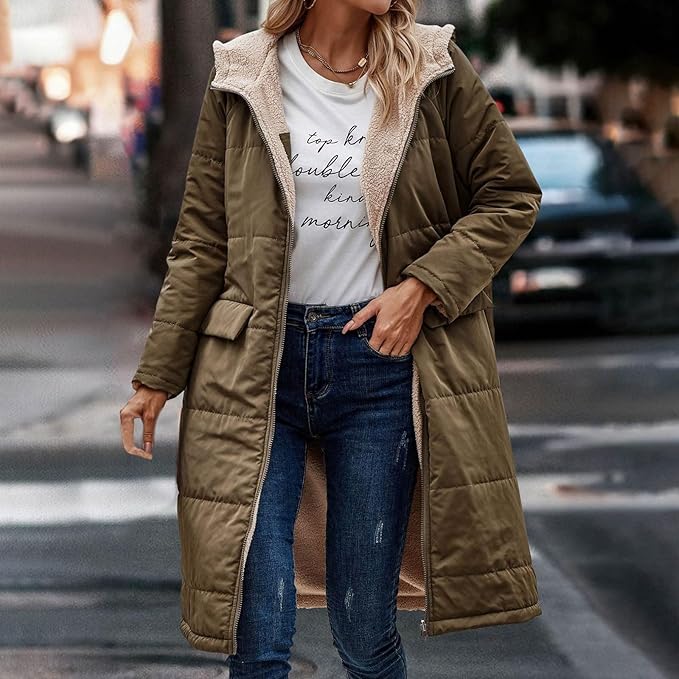 Krohn-e | Jack für Damen - halblanges Jacke mit Kapuze