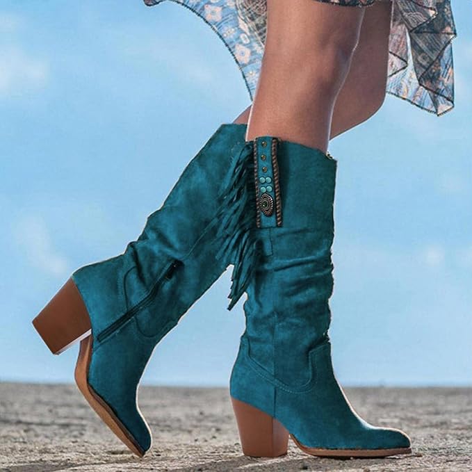 Krohn-e | Western Cowboy Stiefel mit Fransen