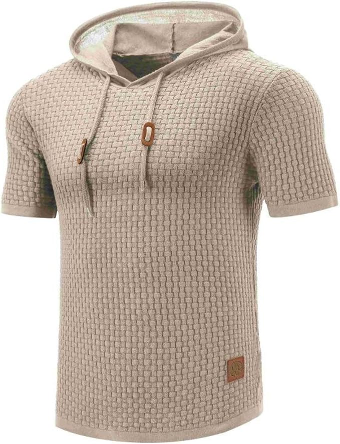 Fudus bequemer, warmer Kapuzenpullover mit kurzen Ärmeln