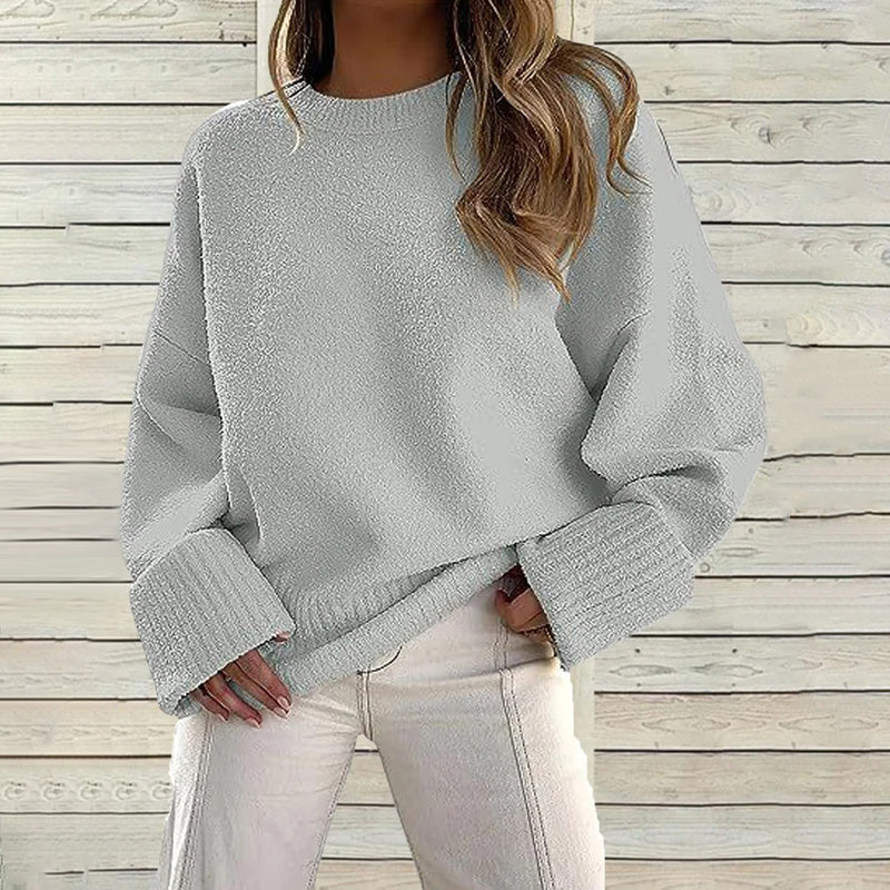 Krohn-e | Einfarbiger Pullover mit Rundhalsausschnitt