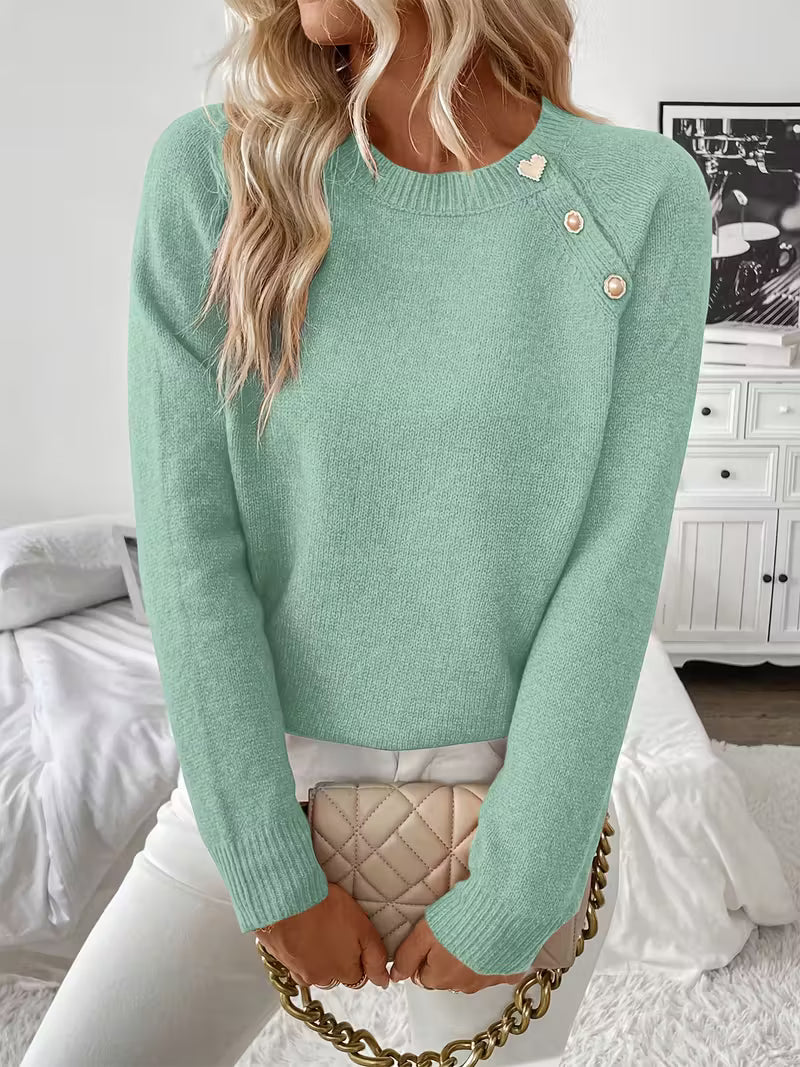 KROHN-E Damen Strickpullover Langarm Soft-Knit Vielseitig Basic