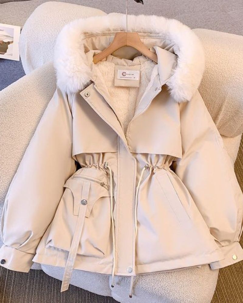 Krohn-e | Eleganter Brévine Mantel mit Faux-Fur-Kragen