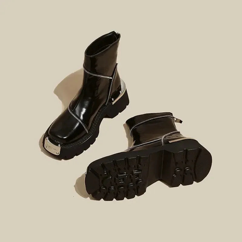Krohn-e | Winterstiefel mit Dicker Sohle und Wasserdichtem Reißverschluss