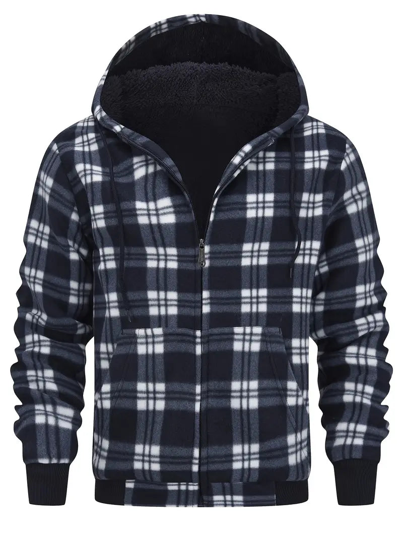 Keyor: Übergroße Retrojacke mit Kapuze und Sherpafutter