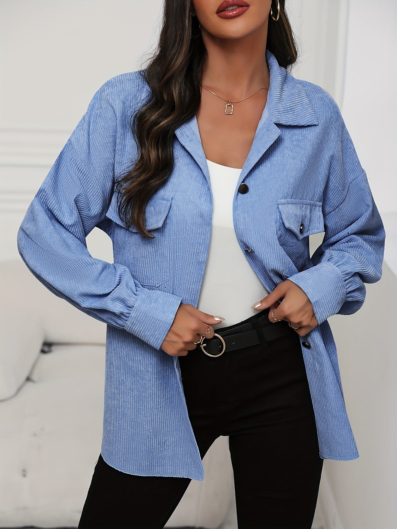 Krohn-e | Weiche Cordjacke Polyester/baumwolle Stilvoller Komfort