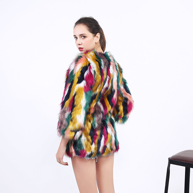 Damen Modische Kunstfelljacke mit auffälligem Design Krohn-e