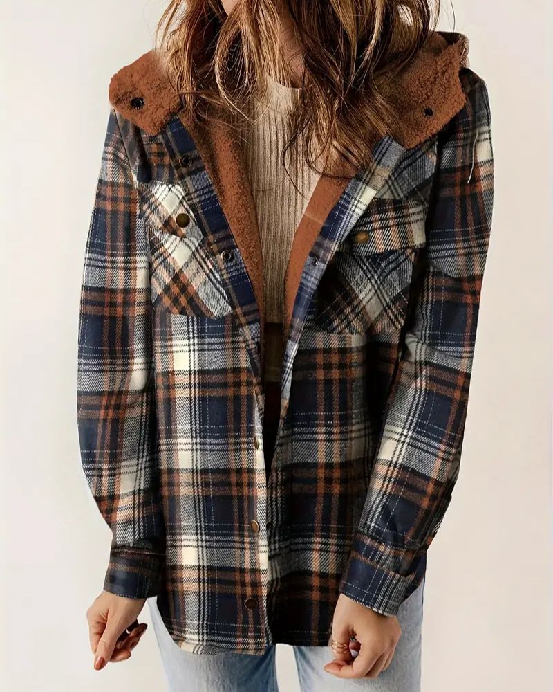 Krohn-e | Kariertes Jacket mit Sherpa Futter