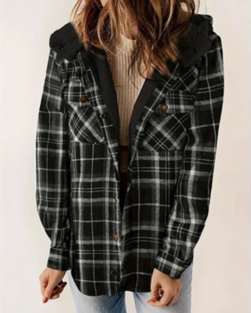 Krohn-e | Kariertes Jacket mit Sherpa Futter
