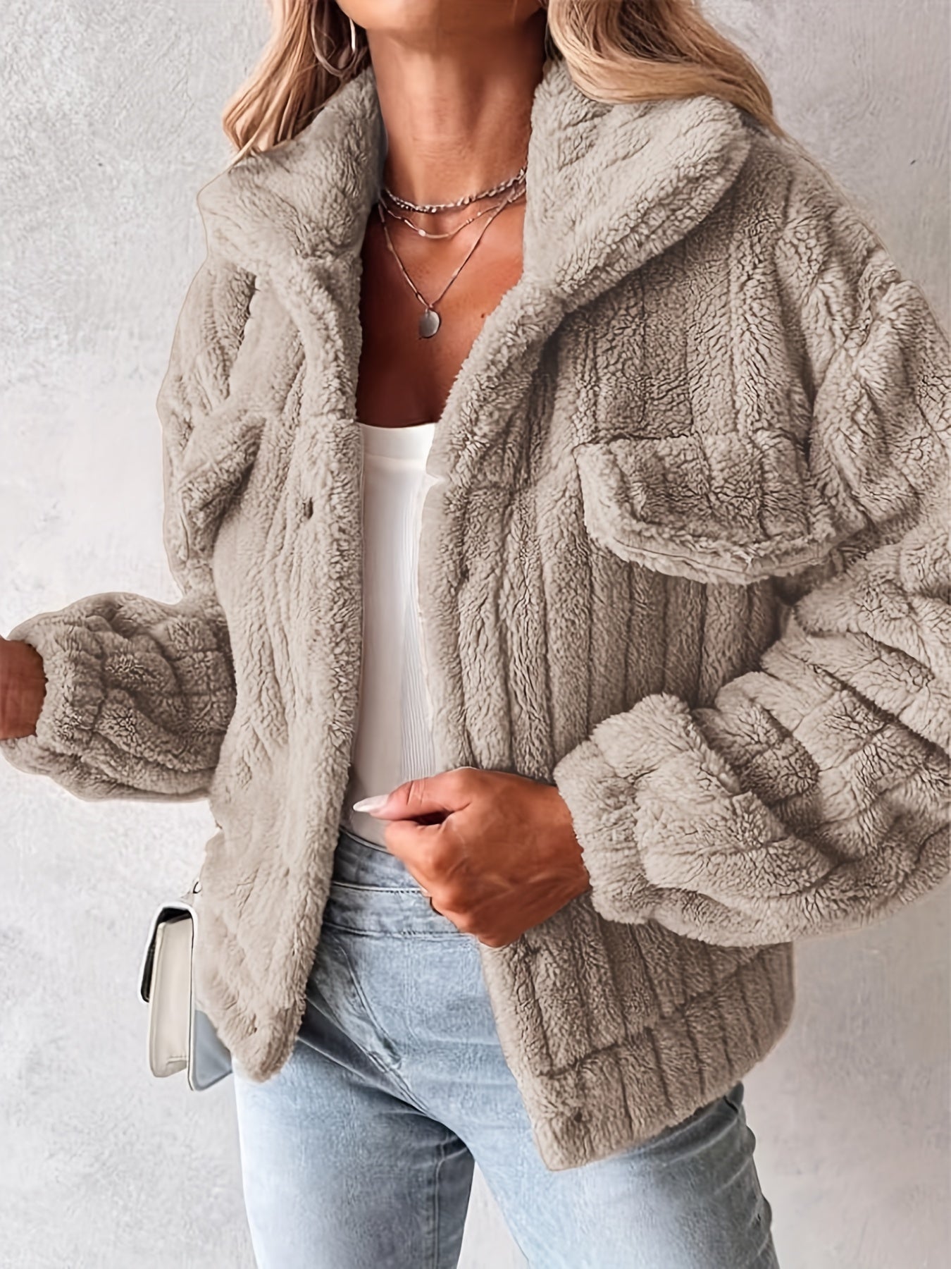 Krohn-e | Teddyjacke mit Taschen Weich und Gemütlich Perfekt für Kalte Tage