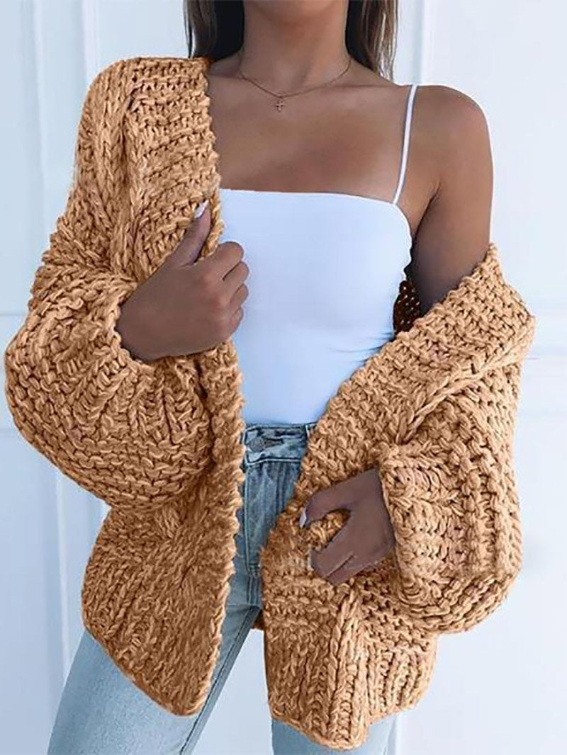 Krohn-e | Chunky Strickcardigan Weich und Warm Trendiger Komfort