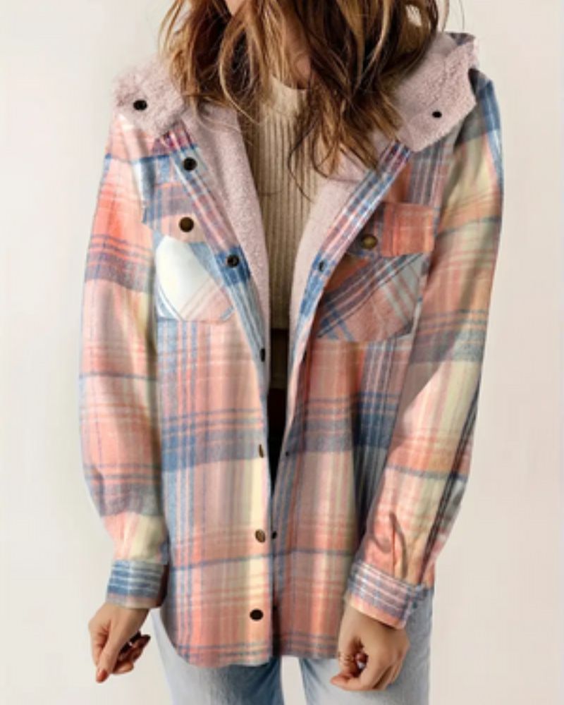 Krohn-e | Kariertes Jacket mit Sherpa Futter