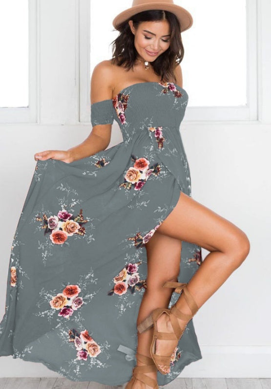 Fudus Boho Sommerkleid mit offener Schulter