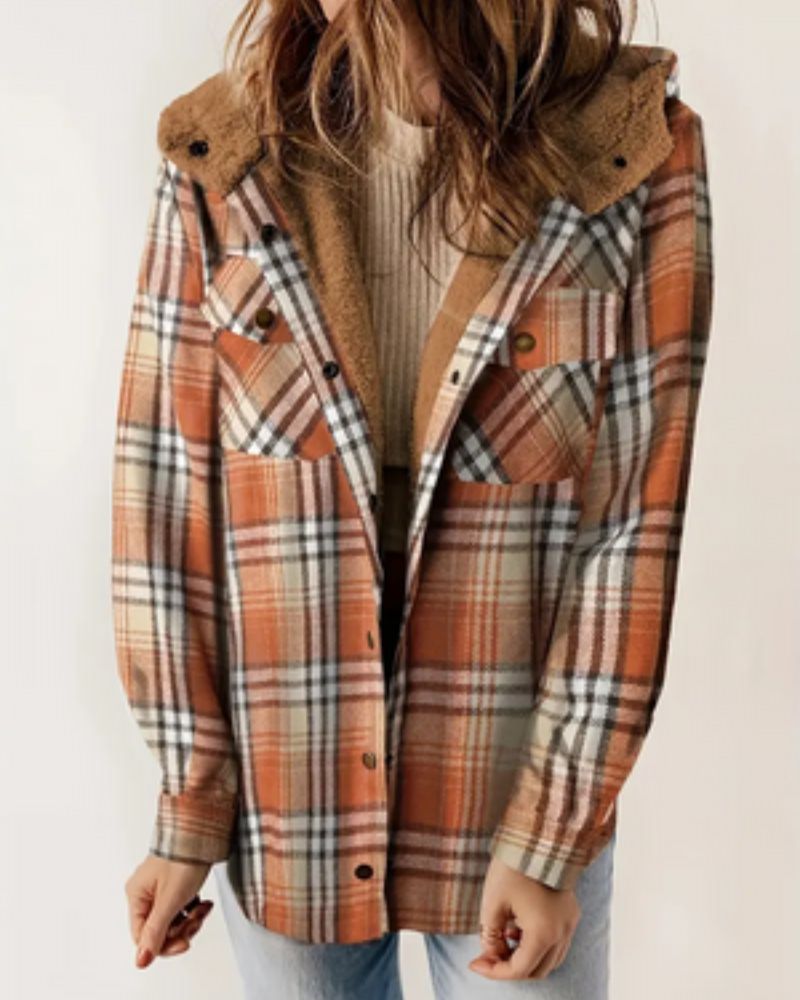 Krohn-e | Kariertes Jacket mit Sherpa Futter