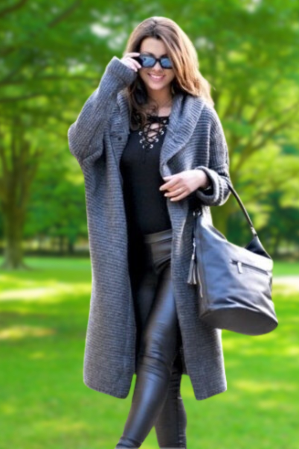 Krohn-e | Elegante Lange Strickjacke