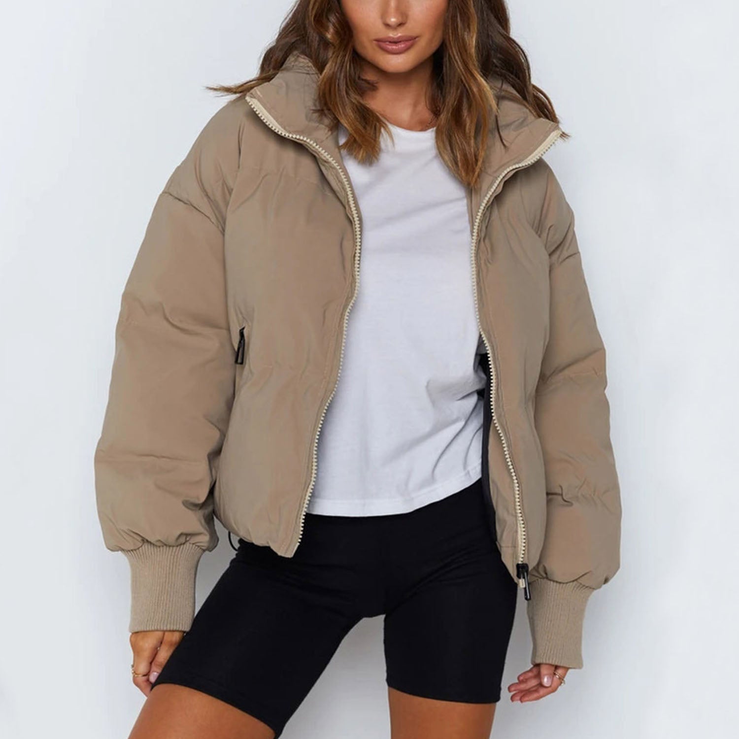 Krohn-e | Kurze Pufferjacke mit Reißverschluss - Reißverschluss