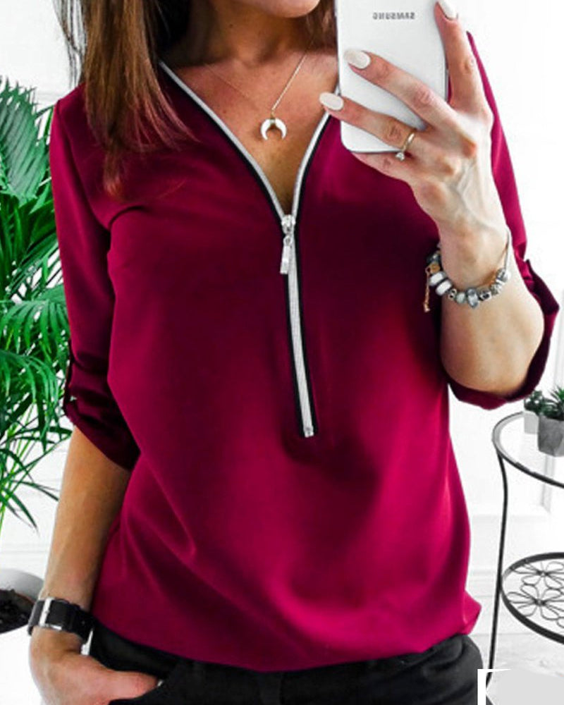 Einfache Bluse mit Reißverschluss