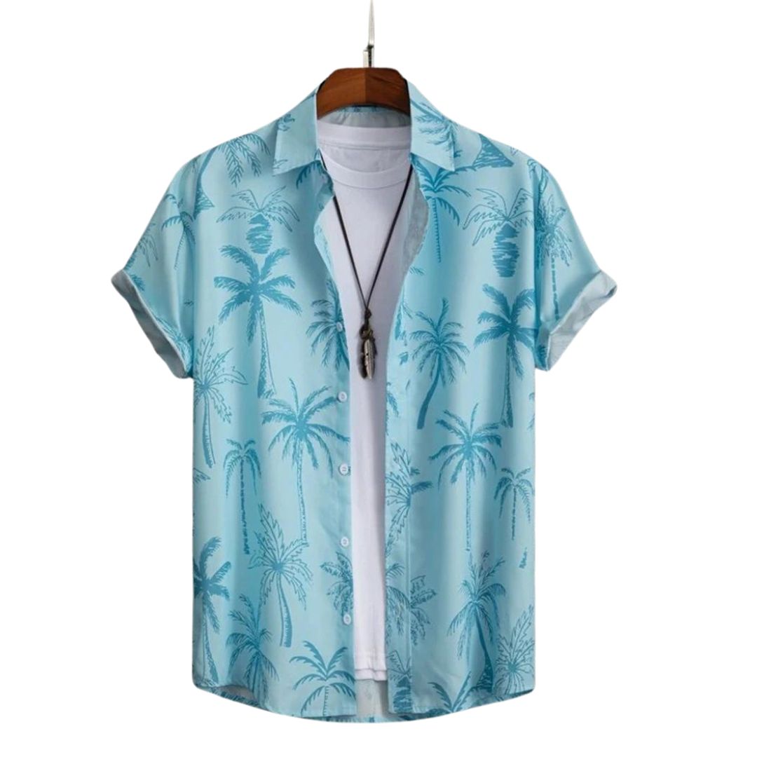 Fudus: Casual Hemd mit tropischem Palmenprint