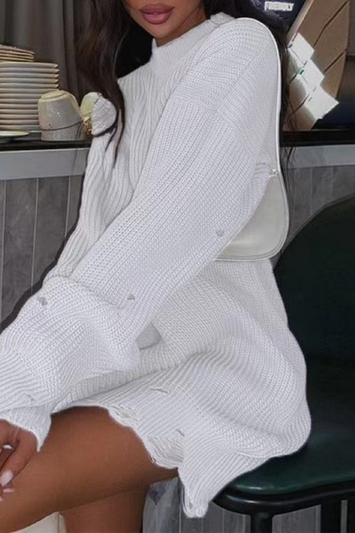 Fudus: Einfarbige Freizeitpullover mit Rundhals für entspannten Style