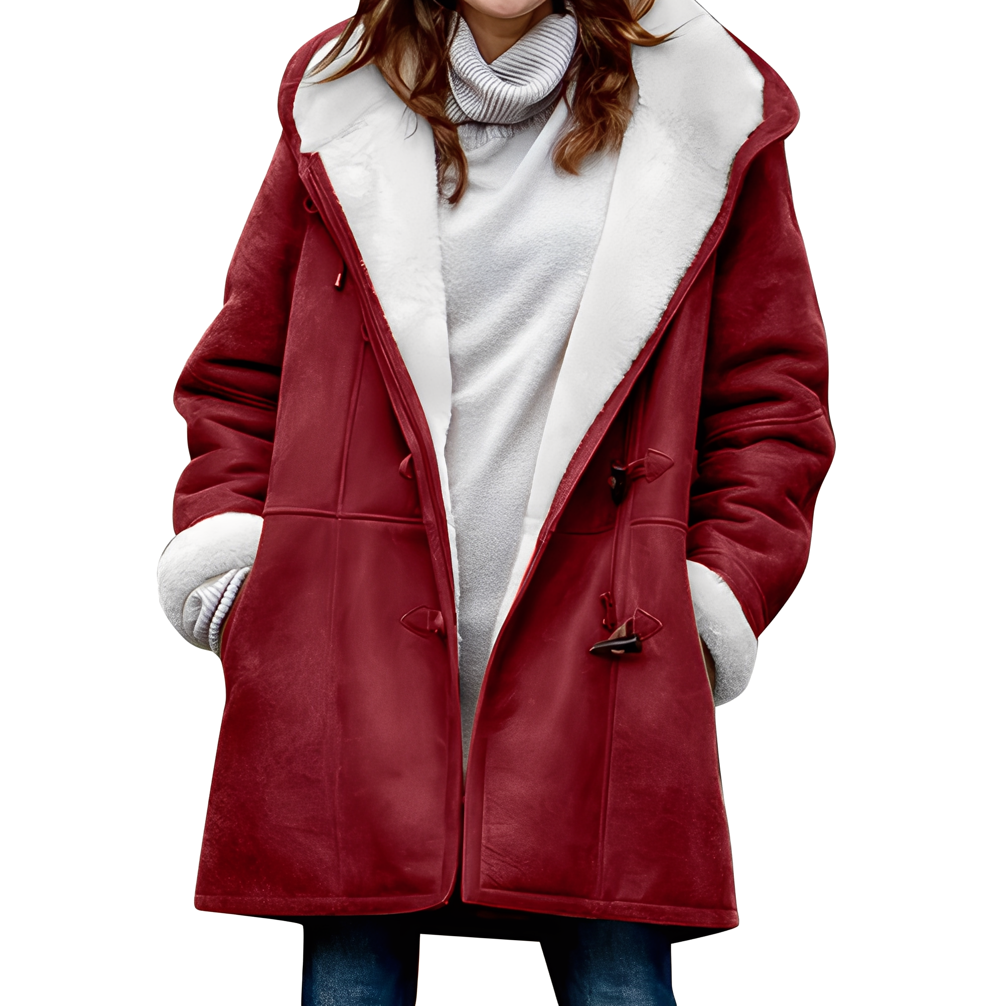 Krohn-e | Lässiger Duffle-Mantel mit Kapuze für Frauen