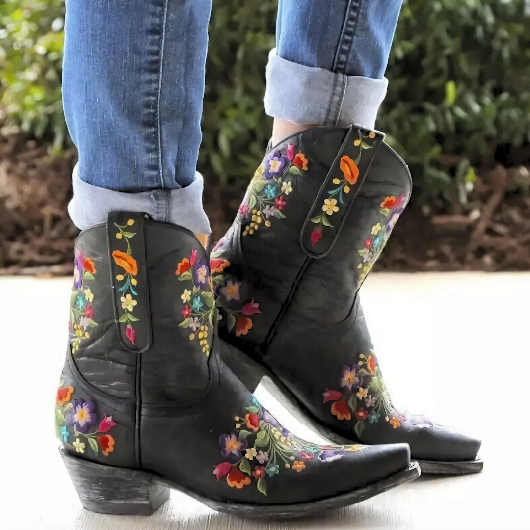 Krohn-e | Wetterfeste Cowgirl-Stiefel im Vintage-Stil