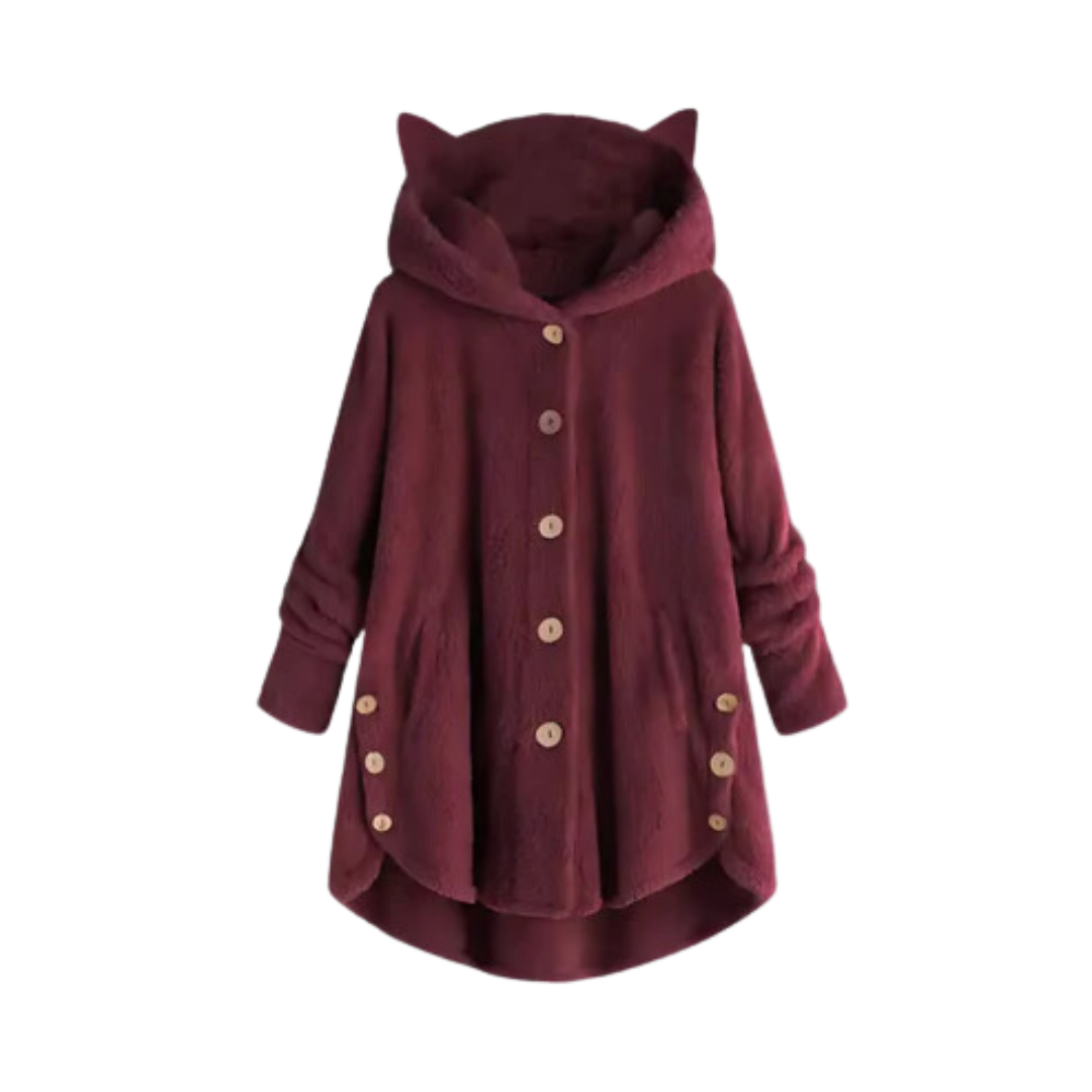 Fudus Damen Kapuzenpullover mit Katzenohren: Spielerisches Design und weicher Stoff