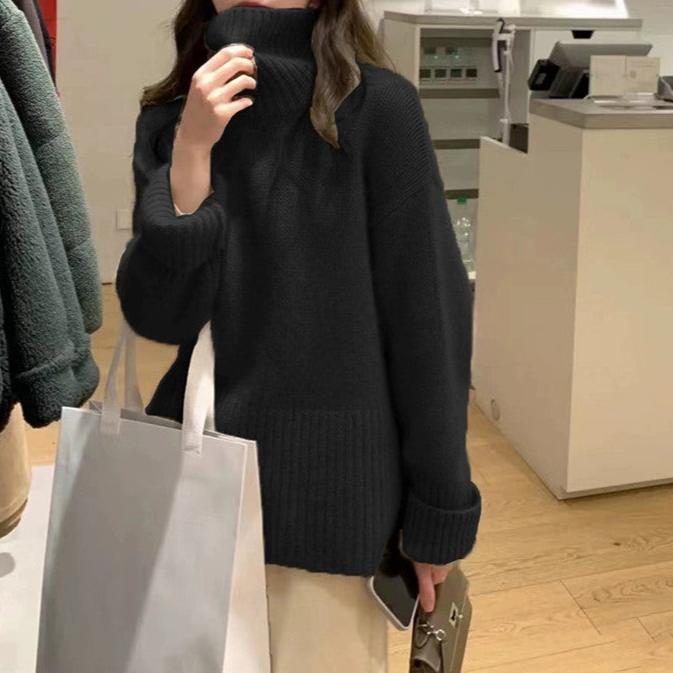 Krohn-e | Strickpullover mit Hohem Kragen