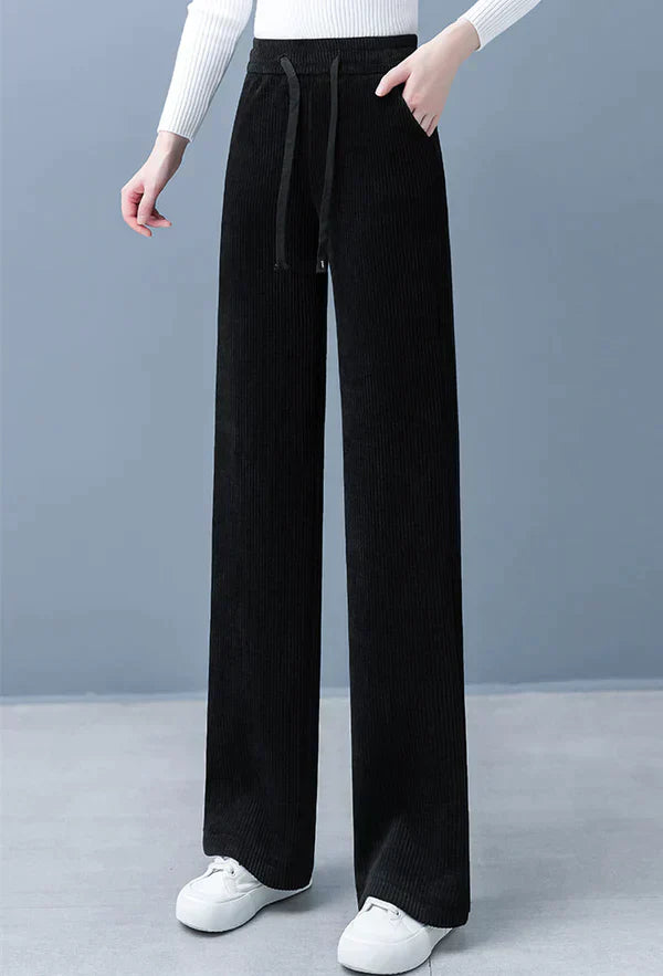Weite, einfarbige Freesia-Hose mit geradem Bein