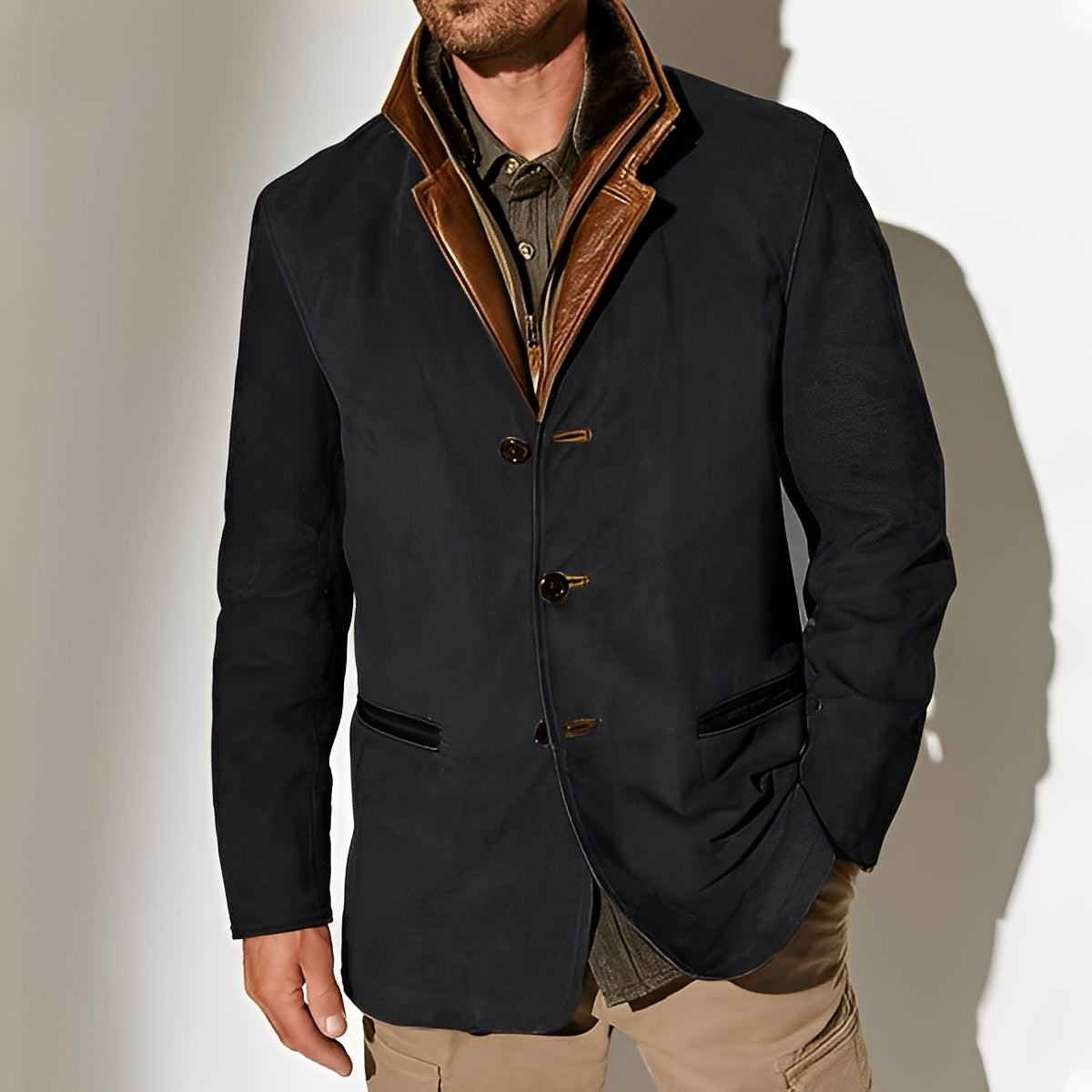 Krohn-e | Klassische Jacke mit Taschen für Herren