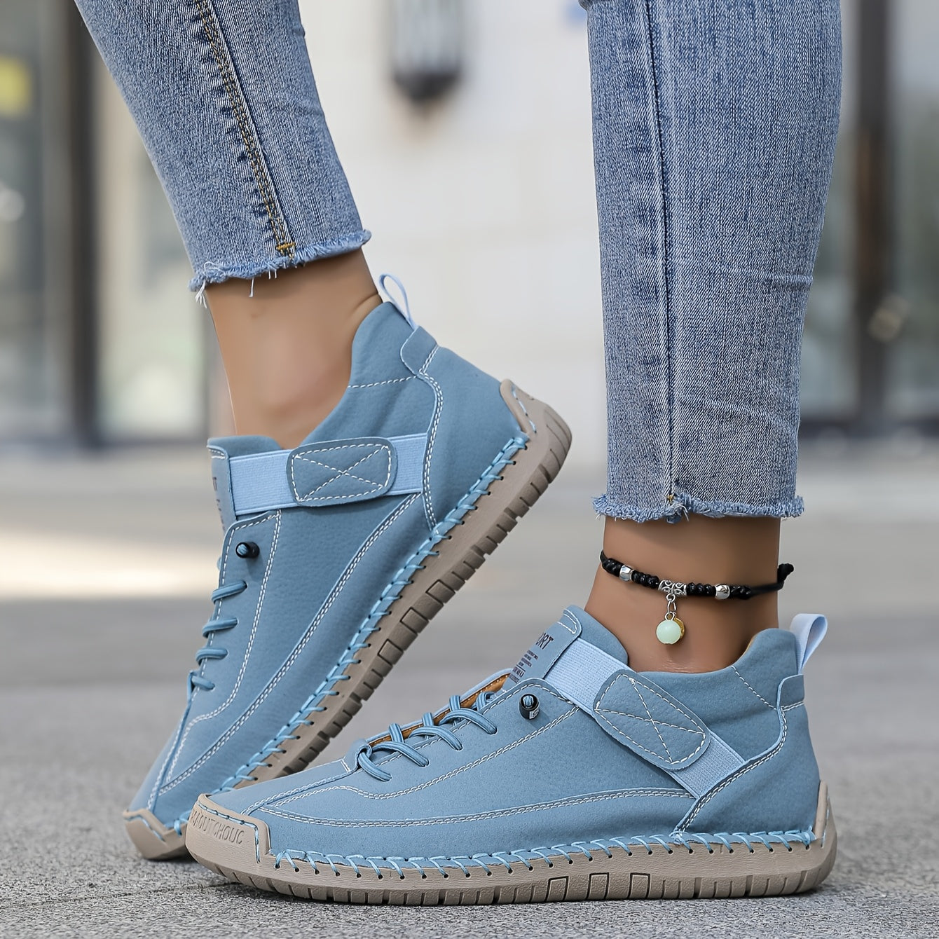Lotte | Damen-Flachschuhe mit Schnürung und Klettverschluss
