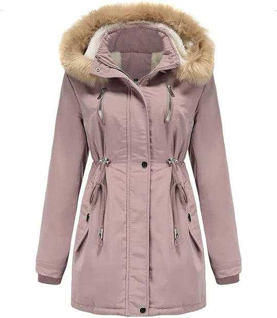 Krohn-e | Langer Mantel mit Kapuze Aus Kunstfell und Fleece-Futter