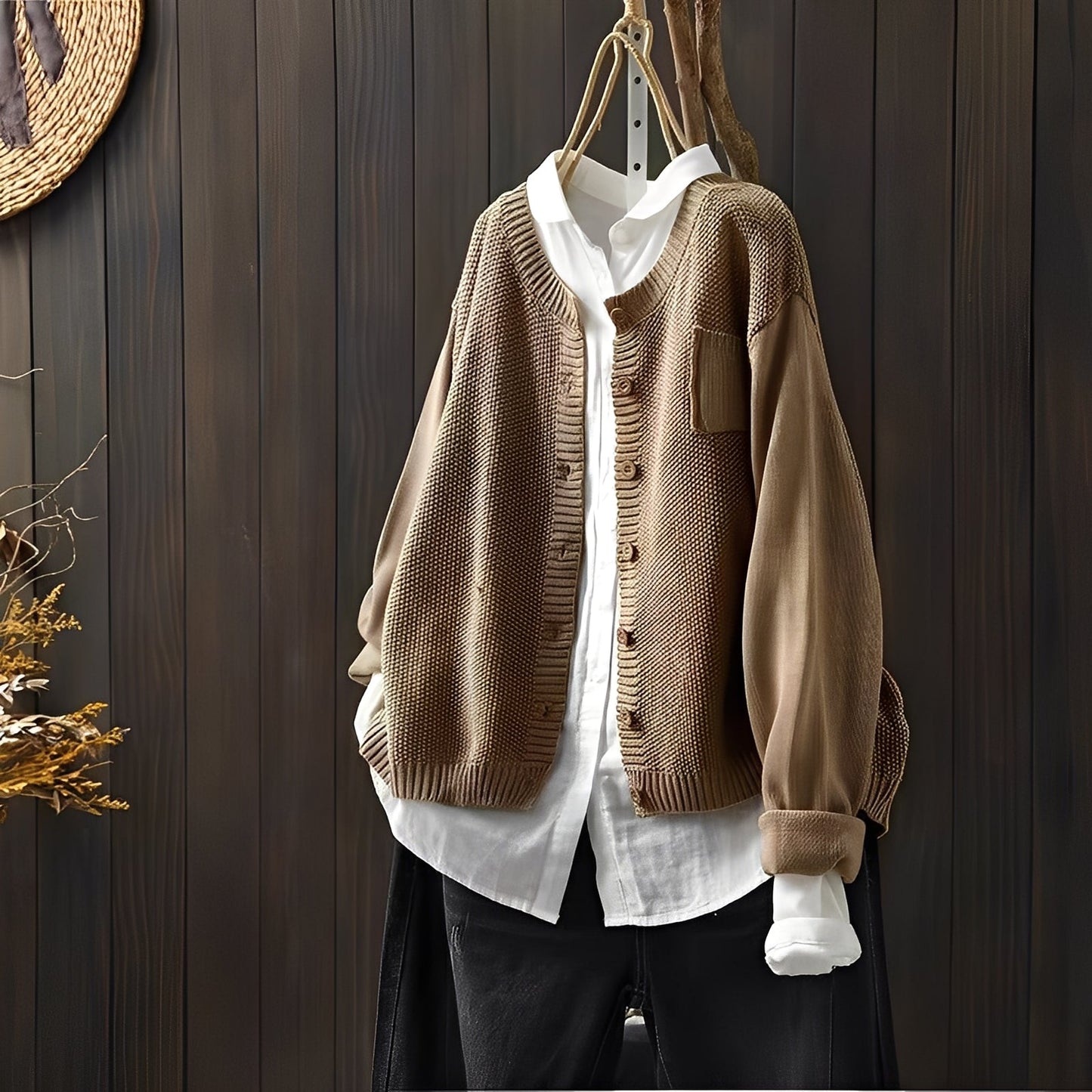 Krohn-e | Klassische, locker sitzende Strickjacke für Frauen