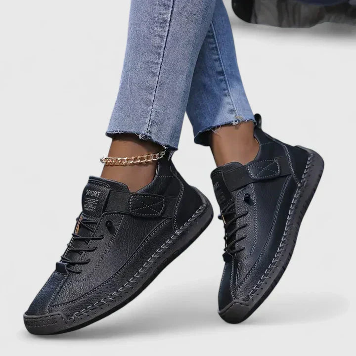 Petra | Damen-Sneaker in Lederoptik mit Klettverschluss