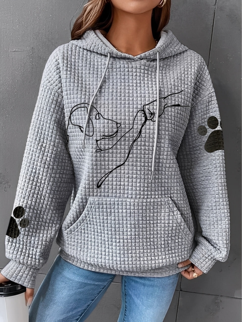 Krohn-e | Bedruckter, Warmer Kapuzensweatshirt für Frauen