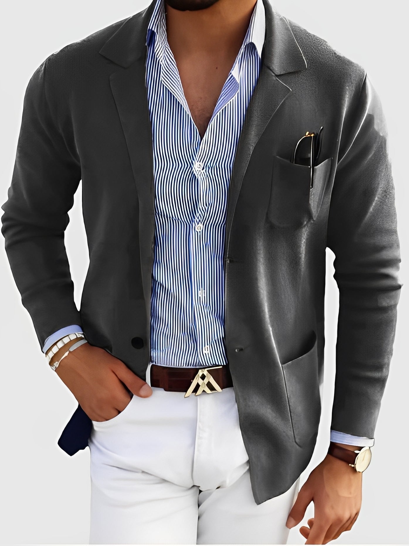 Krohn-e | Eleganter Blazer mit Taschen für Männer