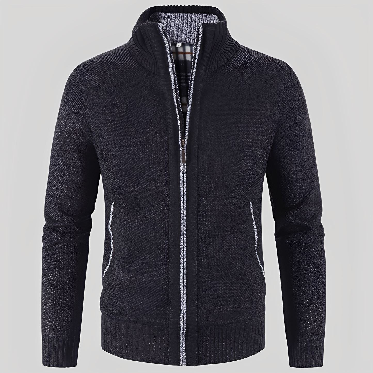 Krohn-e | Einfacher Cardigan mit Reißverschluss für Herren
