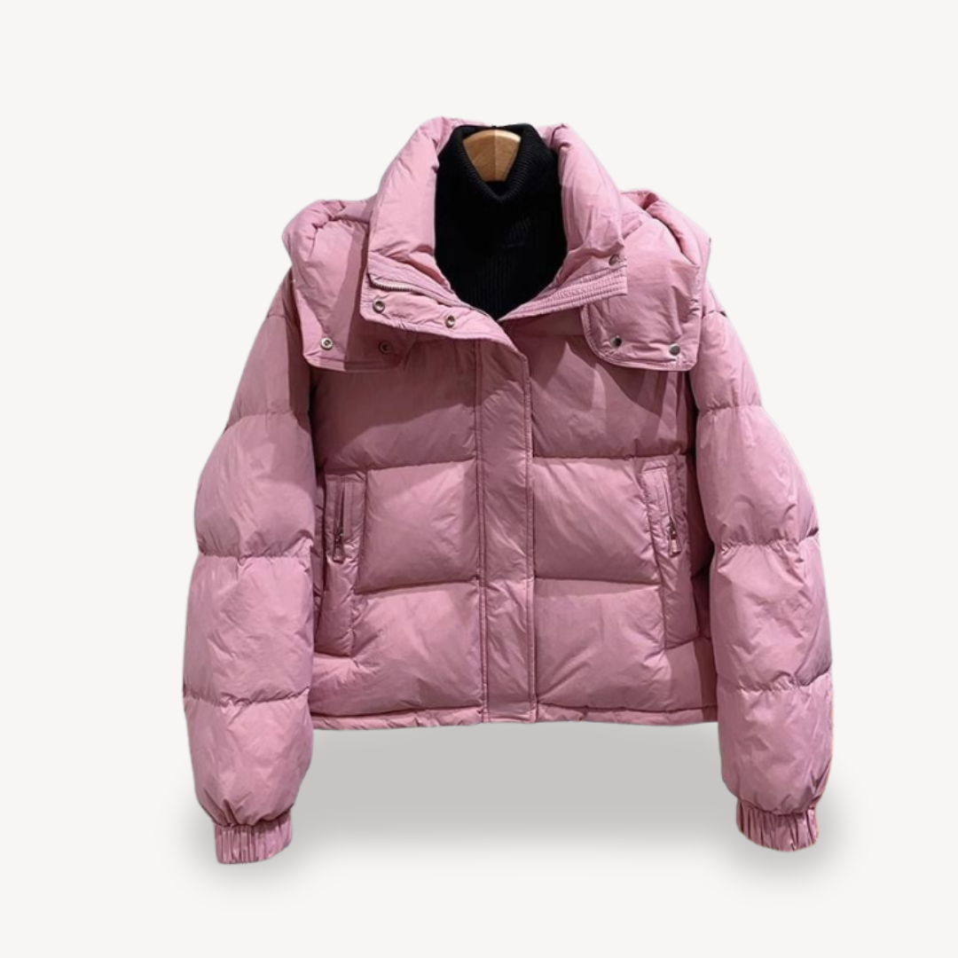 Krohn-e | Übergroße Damen Pufferjacke mit Hohem Kragen und Reißverschluss