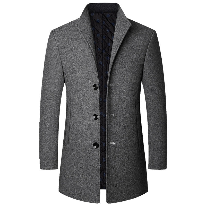 Krohn-e | Eleganter Langer Wollmantel für Herren