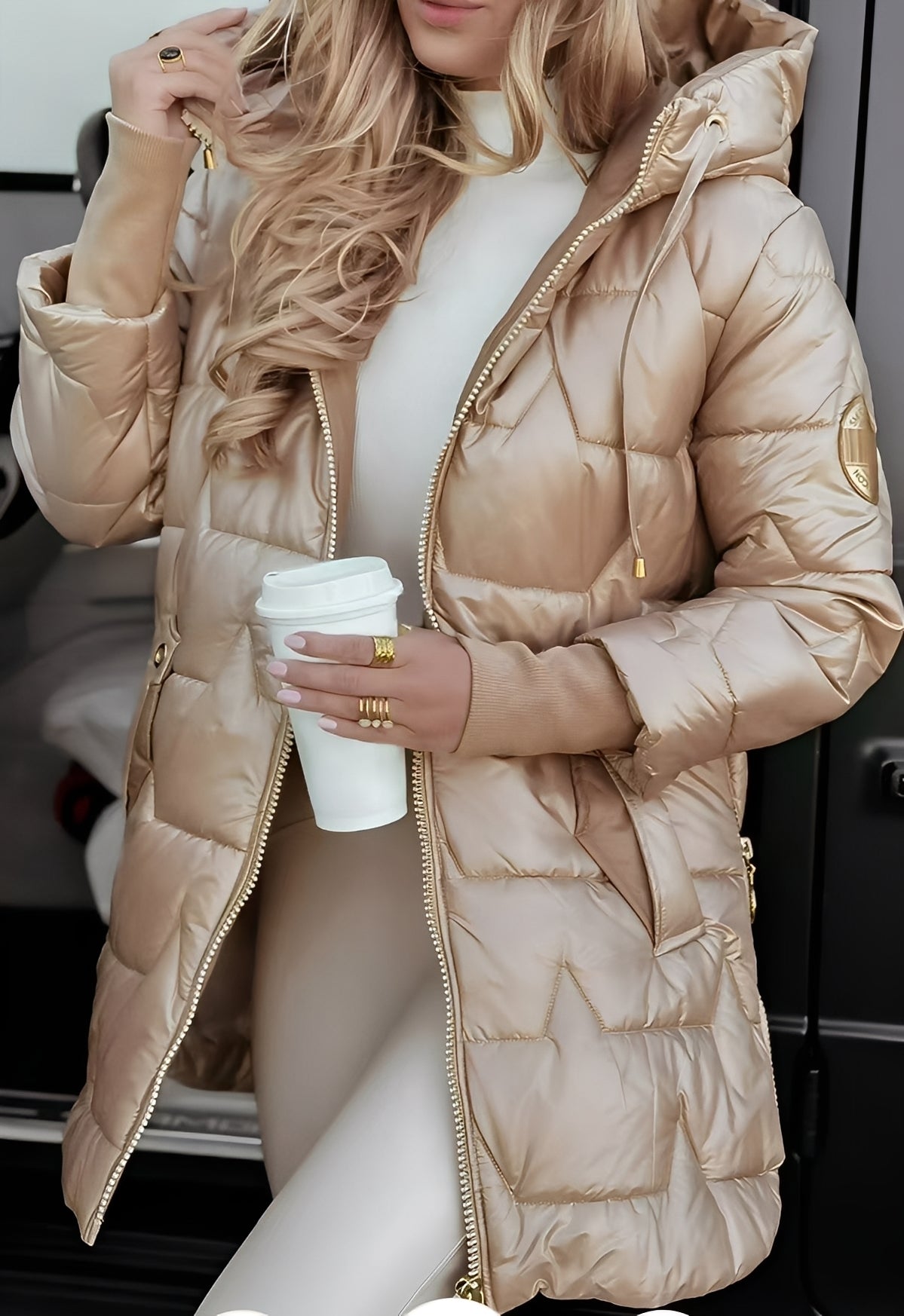 Krohn-e | Eleganter Daunenmantel mit Kapuze für Damen