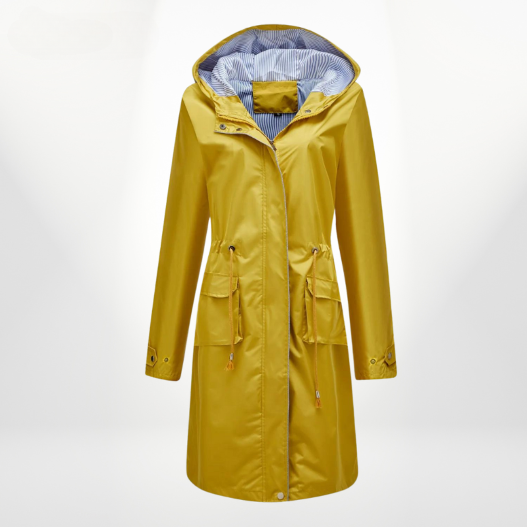Krohn-e | Damen Trenchcoat mit Kapuze Wasserdicht