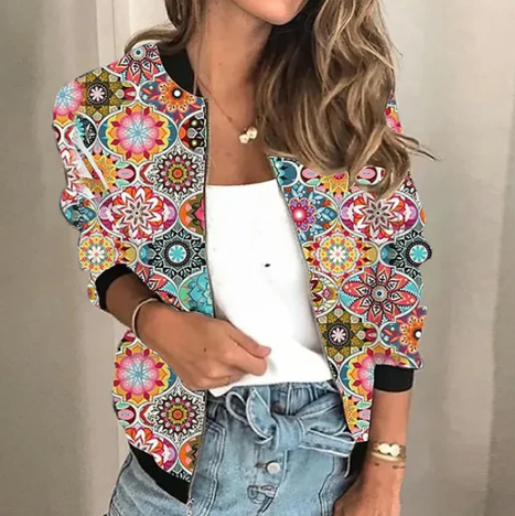 Osira bedruckte Jacke mit Reißverschluss