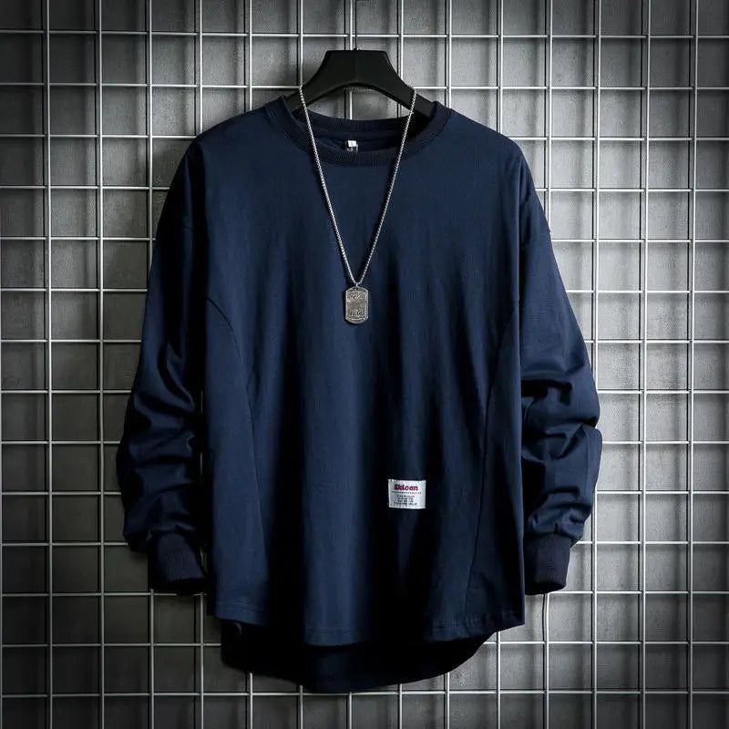 Pullover Sweater with Dropped Hemline