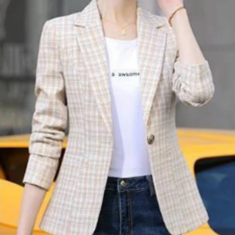 Avelena Knöchel-Knopf Blazer – Klassischer Stil