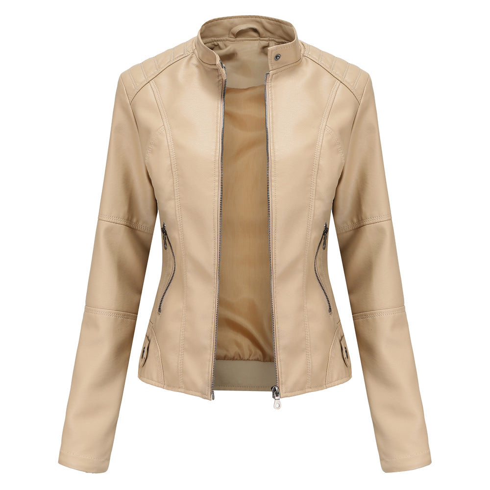 Krohn-e | Stylische, Slim Fit Lederjacke für Frauen