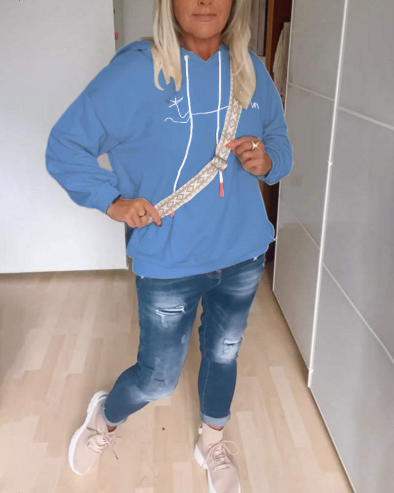 Fudus Kapuzenpullover mit lockerem Anker-Design