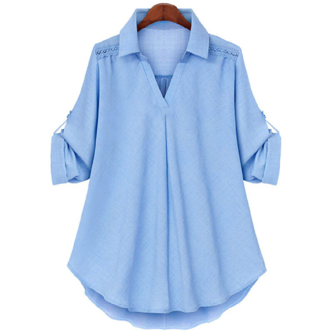 Lässiges Annika Shirt mit V-Ausschnitt im Streetstyle