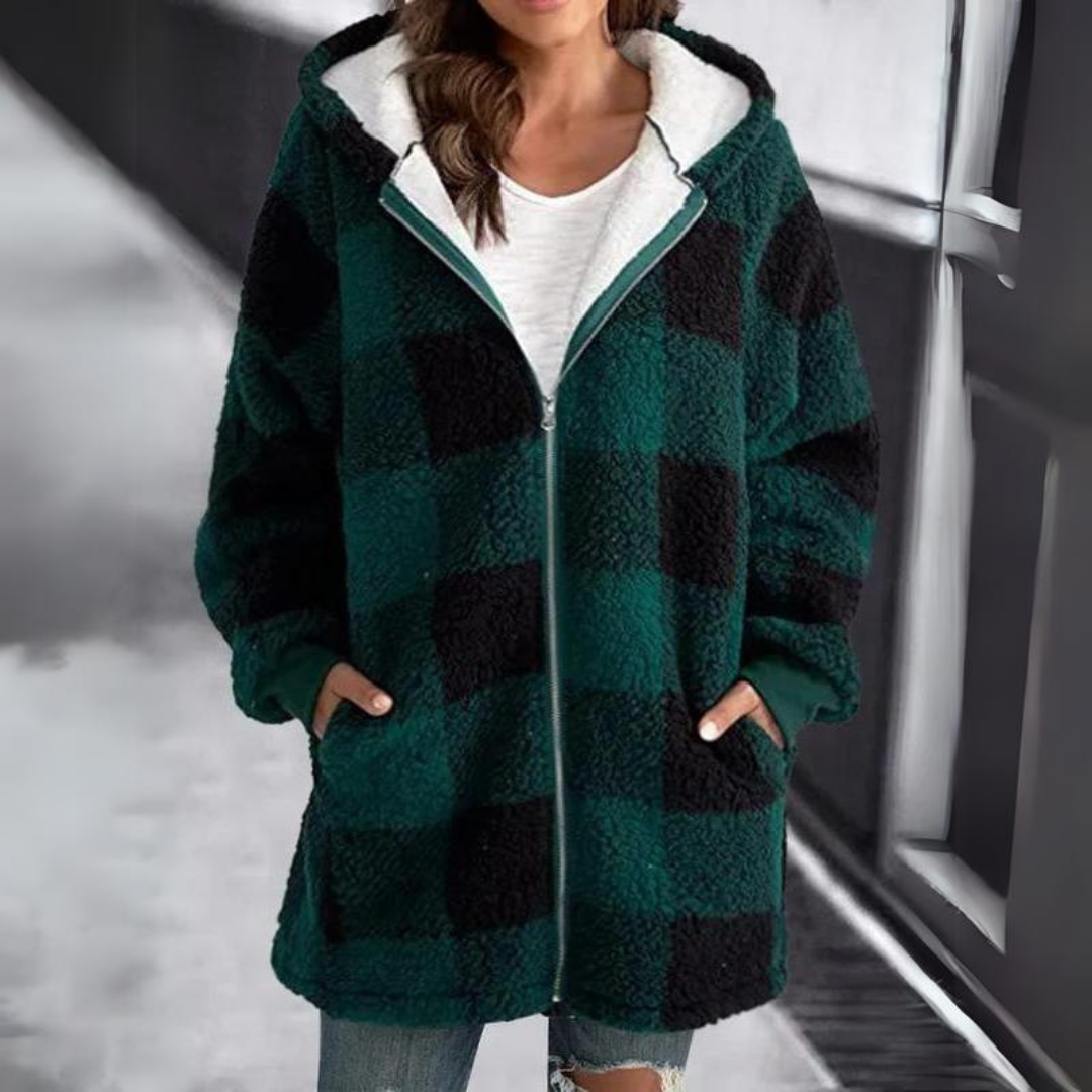 Frauen Kapuzenpullover mit Fellfutter von Fudus, übergroß