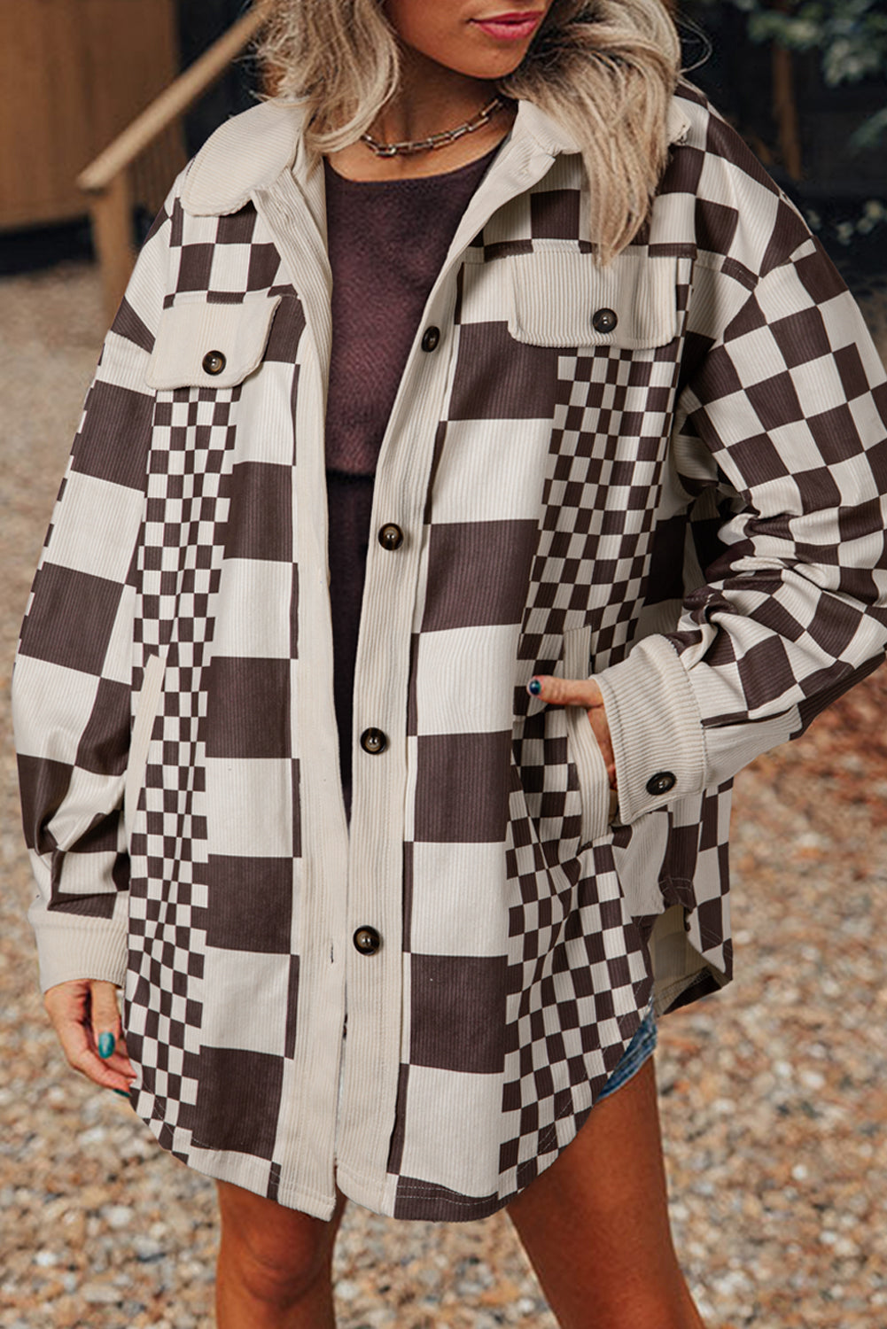 Krohn-e | Skakternet Hemdjacke Baumwollmischung Modern und Stilvoll