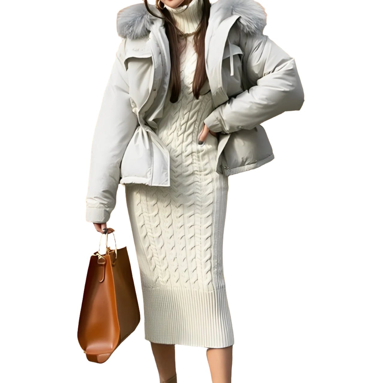 Daniella: Figurbetontes Strickkleid im Wickeldesign