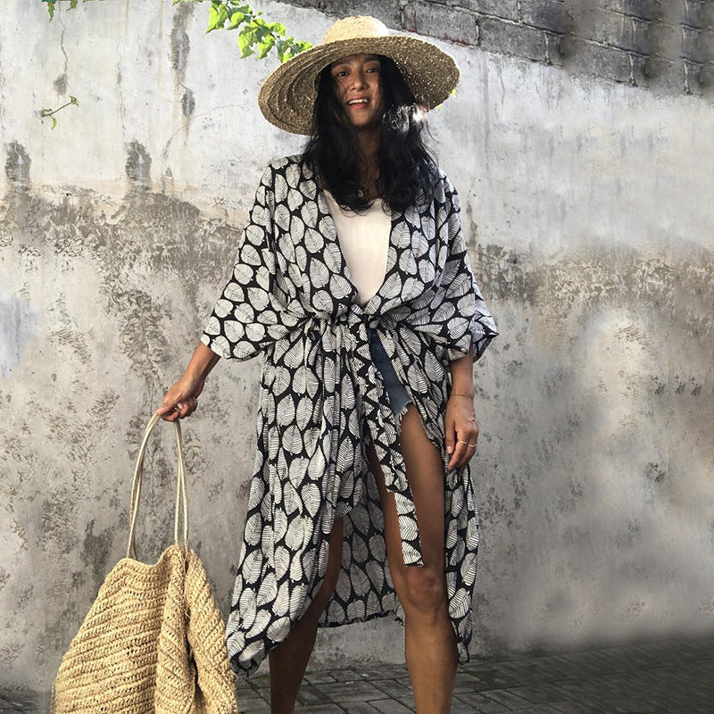 Krohn-e | Glamouröse Sonnenschutz Resort Strandkleid Cover Up